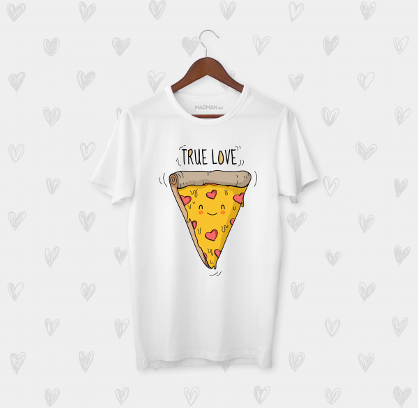 Tricou barbati personalizat True love pizza
